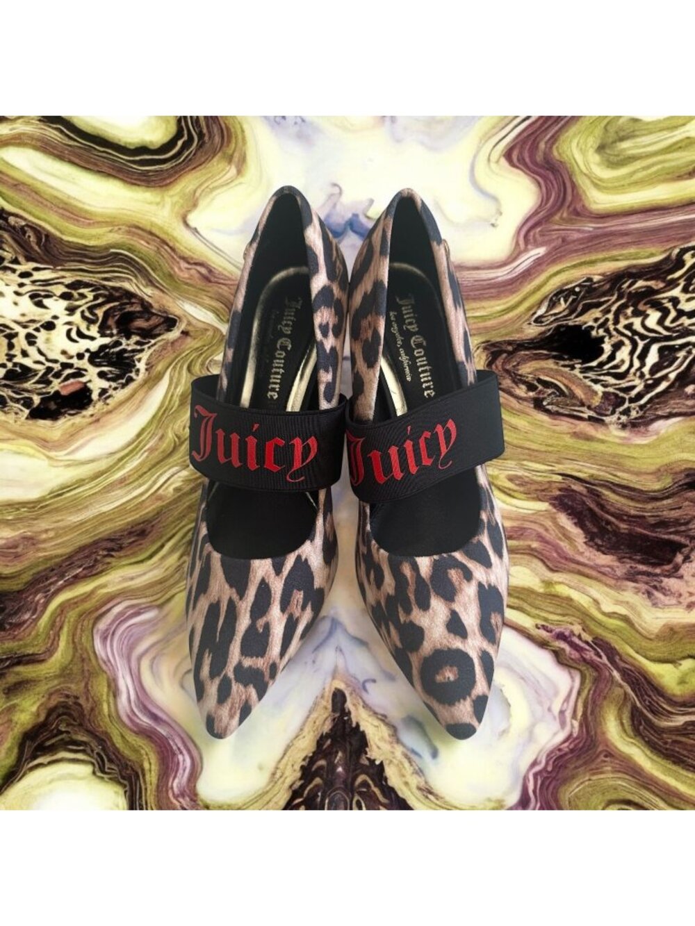 JUICY COUTURE Kitsy Animal Print Mary Jane Heels Size 8 NEW NWT